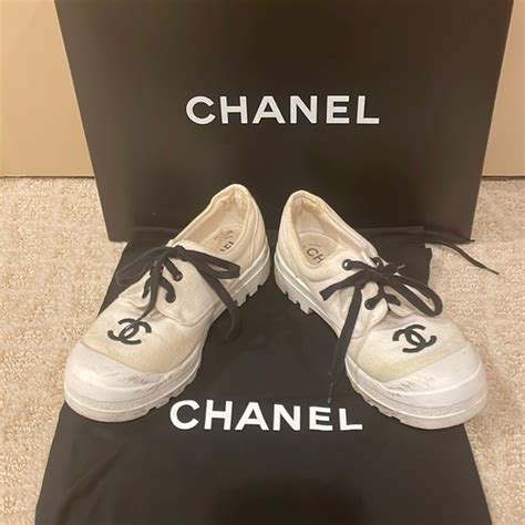 chanel canvas shoes|authentic chanel sneakers.